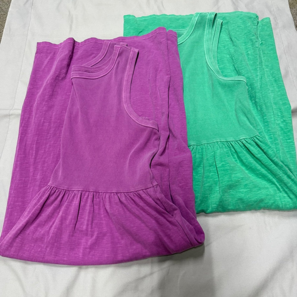 Sonoma Goods For Life Womens XXL Maxi Dress Bundle Purple Green Sleeveless 2pk